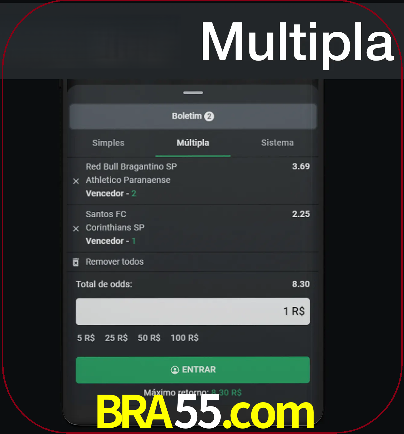 Faça apostas mais valiosas com mais de duas apostas.