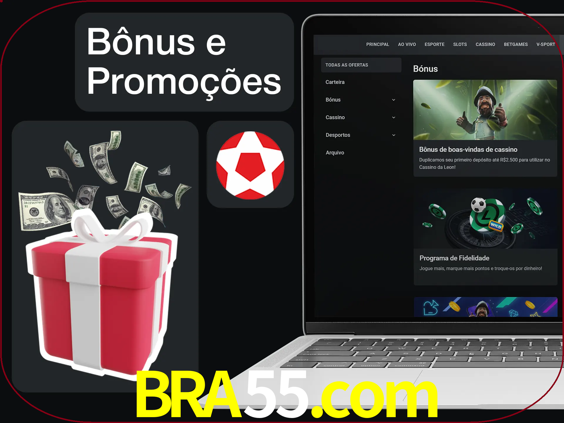 Verifique se há novos bônus e promoções.