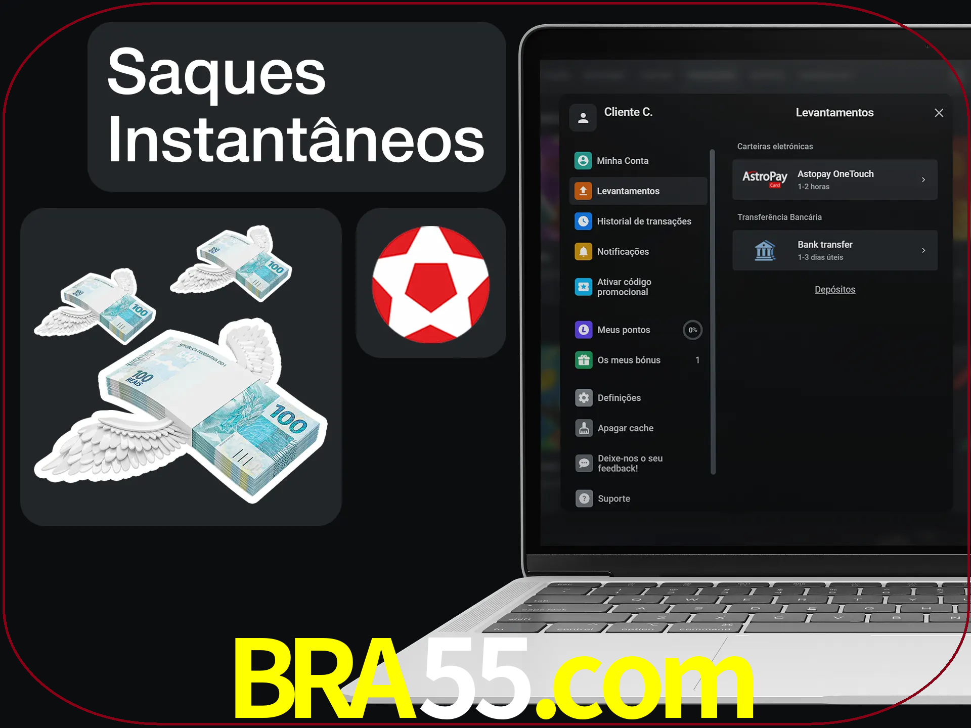 Retirar dinheiro sem nenhum problema.