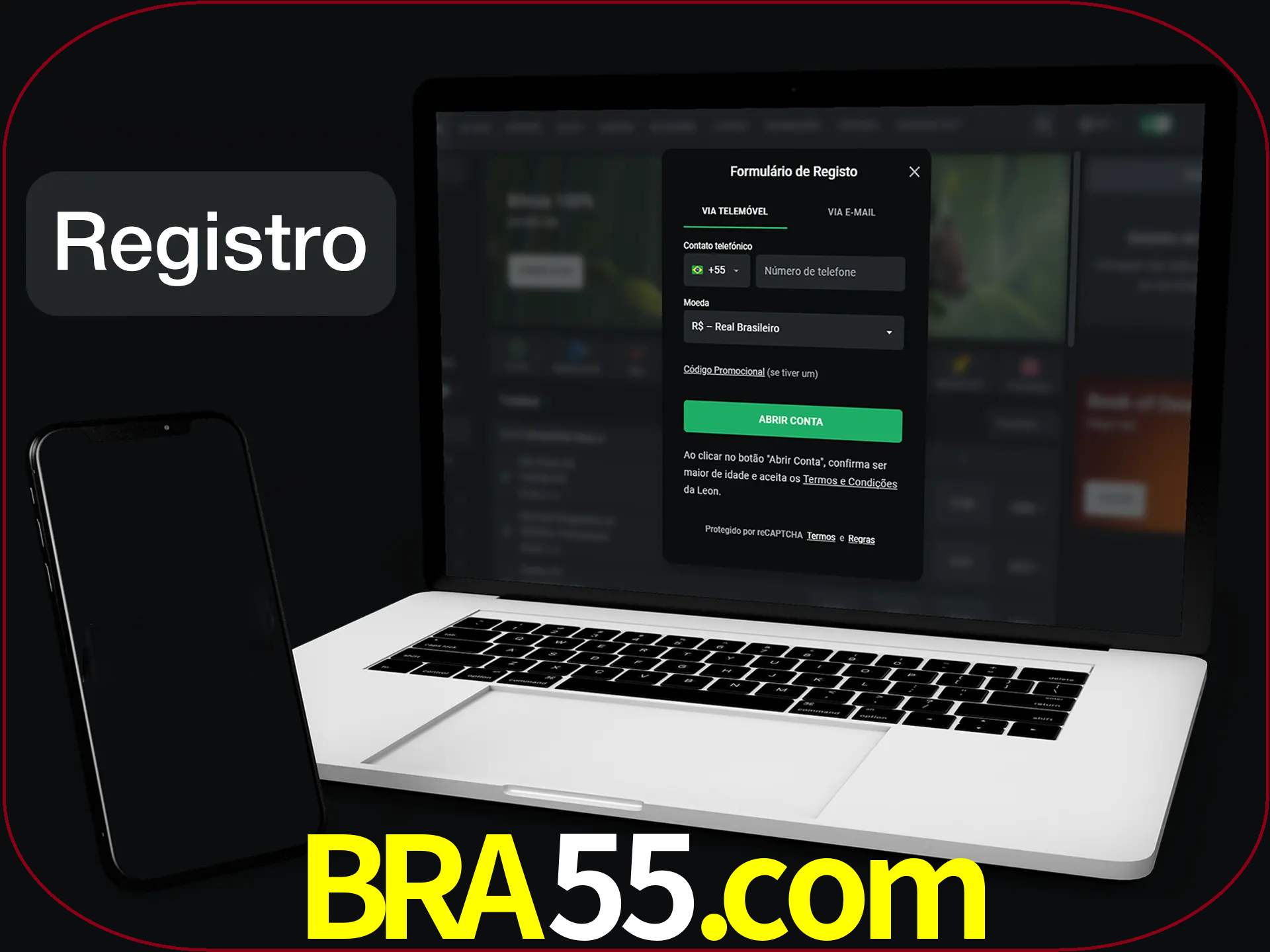 O registro na LeonBet é simples.