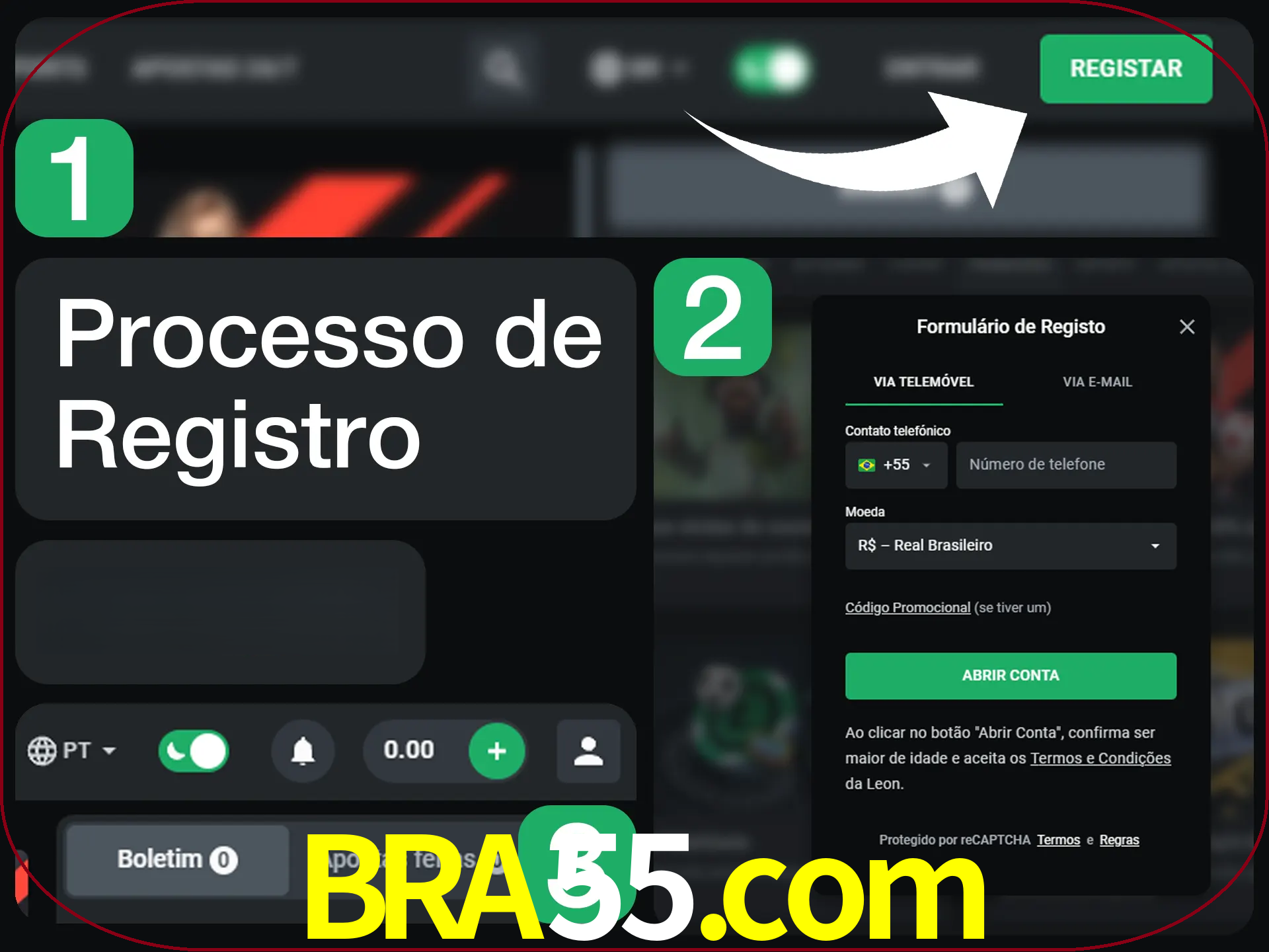 O processo de registro na LeonBet é simples.